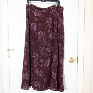 Valerie Stevens Pure Silk Floral Midi Skirt